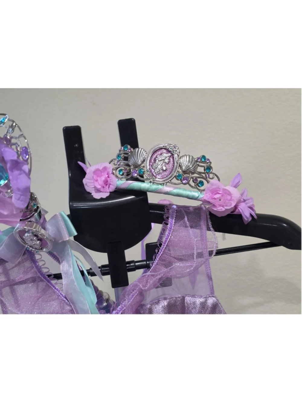 SET Disney Princess The Little Mermaid Costume Cosplay Wand Tiara Halloween